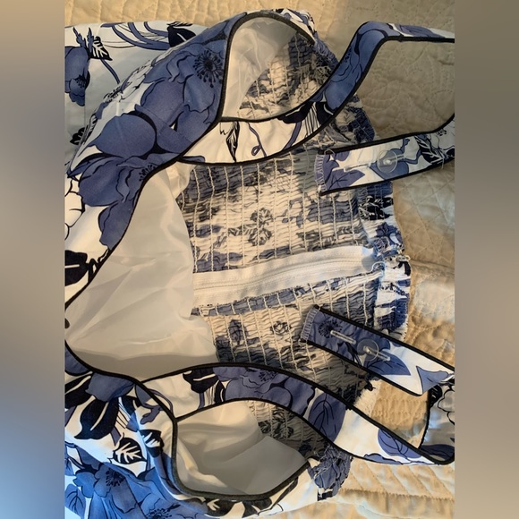 Floral Garden Sundress with Full Skirt and Adjustable Straps. - Picture 6 of 13